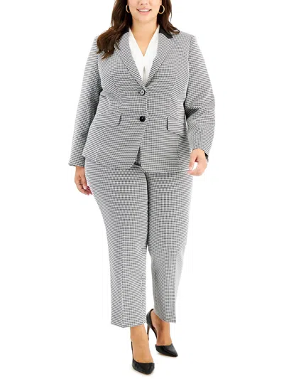 Kasper Plus Womens Houndstooth Suit Separate Two-button Blazer In Multi