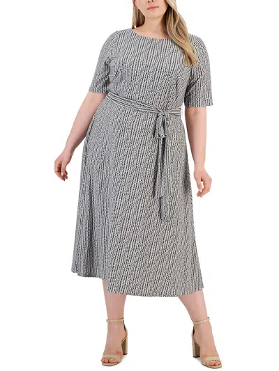 Kasper Plus Womens Jersey Maxi Dress In Grey