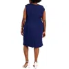 Kasper Plus Size Sleeveless Sheath Dress In Blue