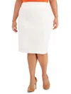 Kasper Plus Womens Linen Knee-length Pencil Skirt In Multi