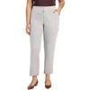 Kasper Plus Womens Pinstripe Manmade Straight Leg Pants In Gray