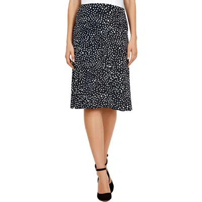 Kasper Plus Womens Polka Dot Polyester Midi Skirt