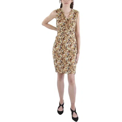 Kasper Plus Womens Printed Jersey Wrap Dress In Multi