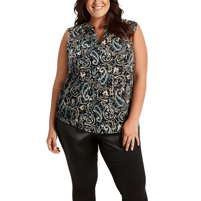 Kasper Plus Womens Printed Polyester Blouse