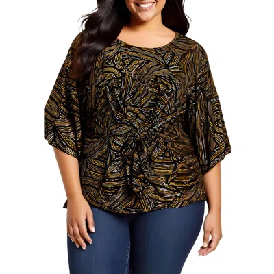 Kasper Plus Womens Printed Polyester Blouse