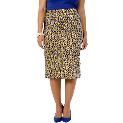 Kasper Plus Womens Printed Polyester Midi Skirt