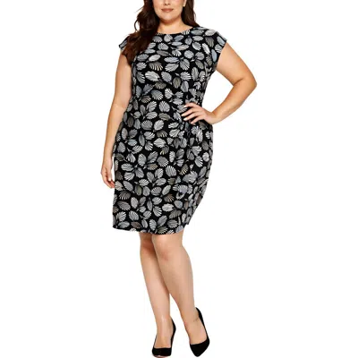 Kasper Plus Womens Printed Polyester Sheath Dress
