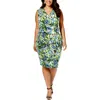 Kasper Plus Womens Printed Polyester Sheath Dress