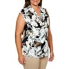 Kasper Plus Size Floral-print Draped-neck Top In Multi