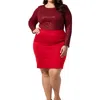 Kasper Plus Womens Solid Crepe Pencil Skirt