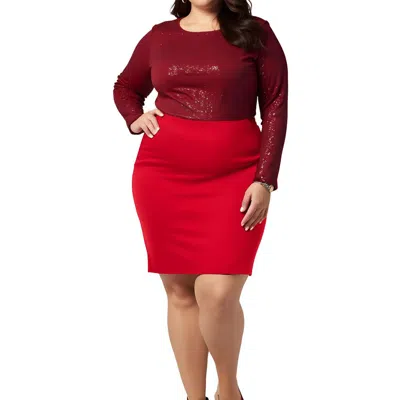 Kasper Plus Womens Solid Crepe Pencil Skirt
