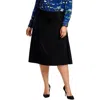 Kasper Plus Womens Solid Knit Midi Skirt