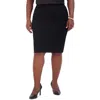 Kasper Plus Womens Solid Polyester Pencil Skirt In Black