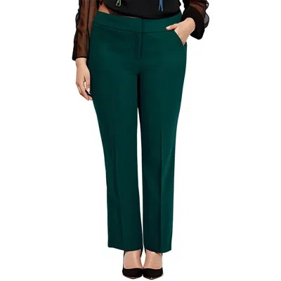 Kasper Plus Womens Solid Polyester Straight Leg Pants