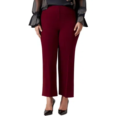 Kasper Plus Womens Solid Polyester Straight Leg Pants