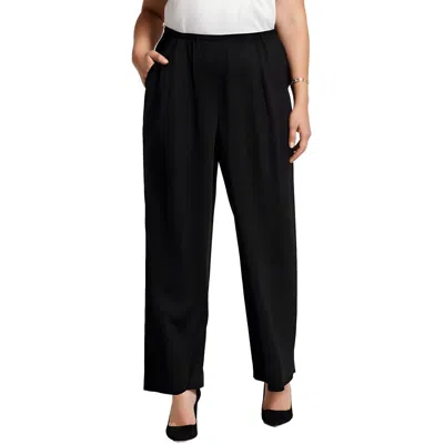 Kasper Plus Womens Solid Polyester Wide Leg Pants