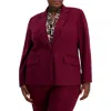 Kasper Plus Womens Solid Viscose Open-front Blazer In Multi