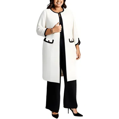 Kasper Plus Womens Stretch Polyester Overcoat
