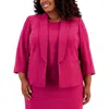 Kasper Plus Womens Suit Separate Business Open-front Blazer In Red