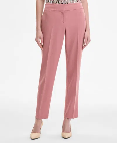 Kasper Press-pleat Fly-front Pants, Regular & Petite Sizes In Pink