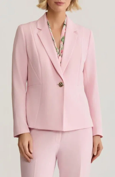 Kasper Princess Seam Crepe Blazer In Pink