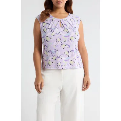 Kasper Print Cap Sleeve Top In Multi