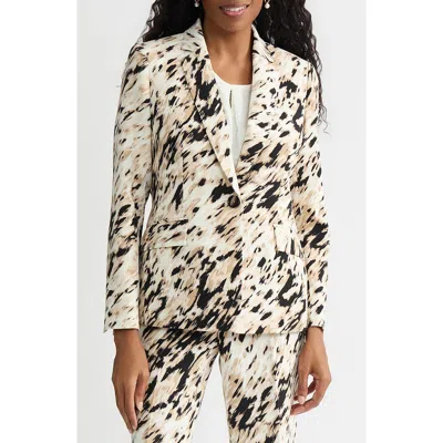 Kasper Print One-button Jacket In Multi