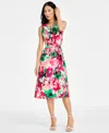Kasper Printed Scuba Tie-waist Dress, Regular & Petite Sizes In Vanilla Ice Multi