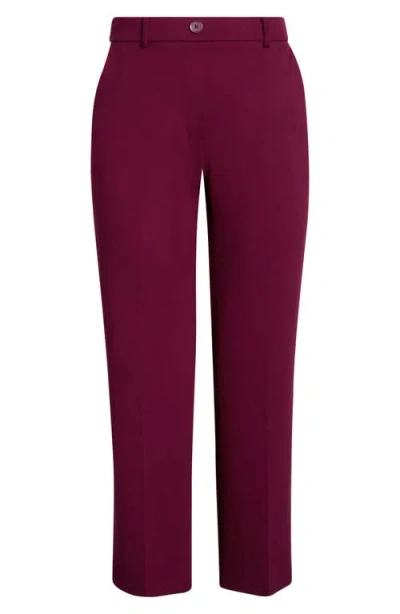 Kasper Pull-on Trouser Pants In Burgundy