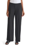 Kasper Pull On Wide Leg Pants In Gray