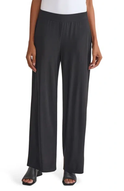 Kasper Pull On Wide Leg Pants In Gray
