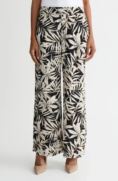 Kasper Pull-on Wide Leg Pants In Multi