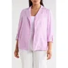 Kasper Roll-tab Linen Blend Jacket In Pink