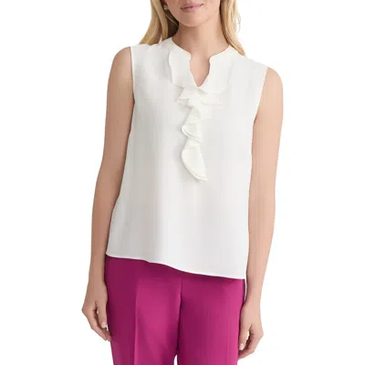 Kasper Ruffle Front Sleeveless Top
