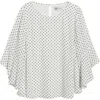 Kasper Polka Dot Ruffle Sleeve Crepe Top