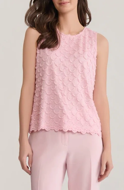 Kasper Scallop Lace Shell In Pink