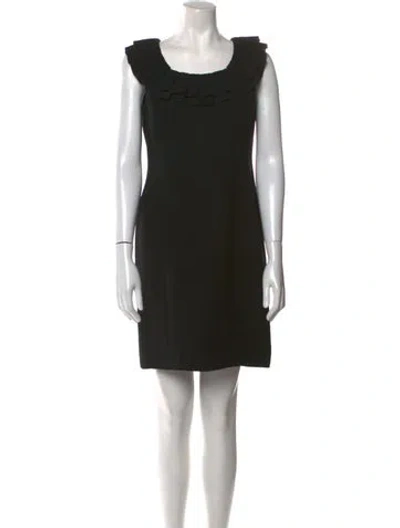 Pre-owned Kasper Scoop Neck Knee-length Dress In Black