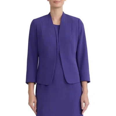 Kasper Seamed Open Front Jacket In Blue