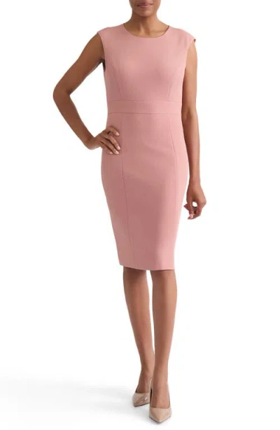 Kasper Seamed Sheath Dress In Pink