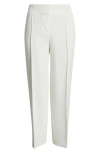 Kasper Hidden Fly Front Taffeta Pants In Vanilla Ice