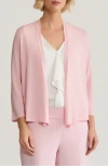 Kasper Self Edge Open Front Cardigan In Pink