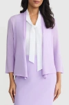 Kasper Self Edge Open Front Cardigan In Purple