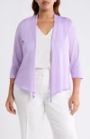 Kasper Self Edge Open Front Cardigan In Purple