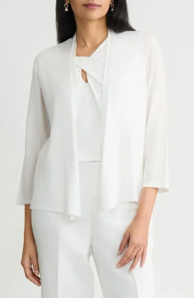 Kasper Self Edge Open Front Cardigan In Yellow