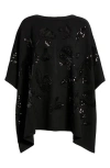 Kasper Sequin Poncho In Black