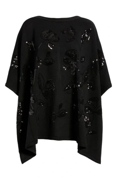 Kasper Sequin Poncho In Black