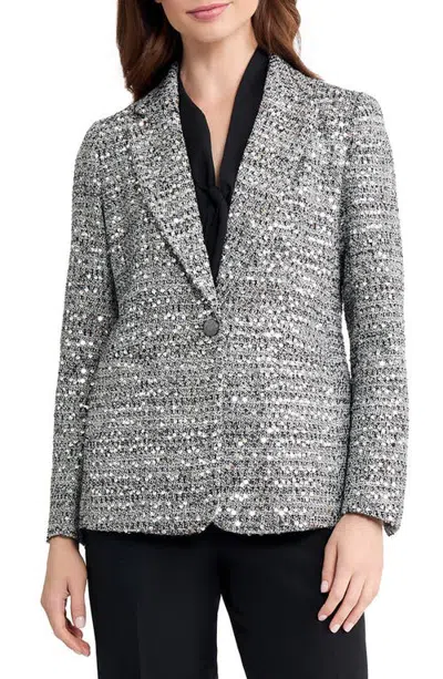 Kasper Sequined One-button Blazer In Multi
