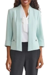 Kasper Three-quarter Sleeve Shawl Collar Blazer In Green