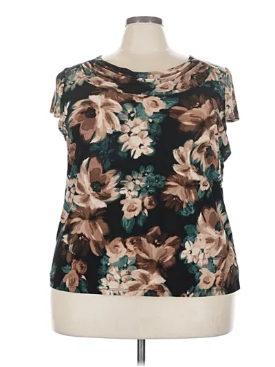 Pre-owned Kasper Short Sleeve Blouse In Blue