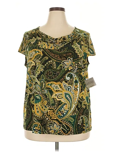 Kasper Short Sleeve Blouse In Green